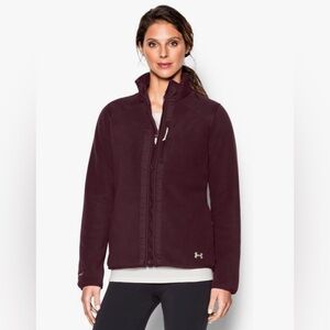 UNDER ARMOUR women’s UA Tannen Full Zip jacket STORM fleece EUC M ox blood EUC